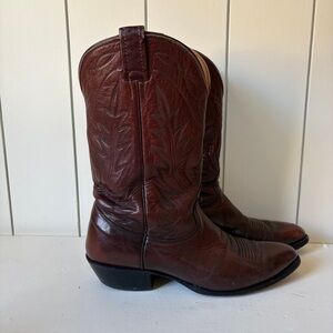 Nocona Brown Leather Cowboy Boots 9.5